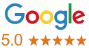 A google logo with five stars on it