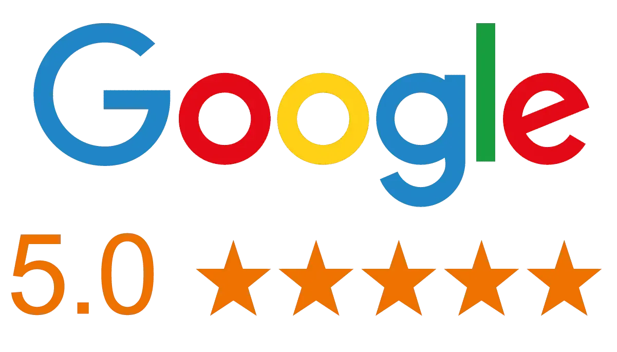 A google logo with five stars on it