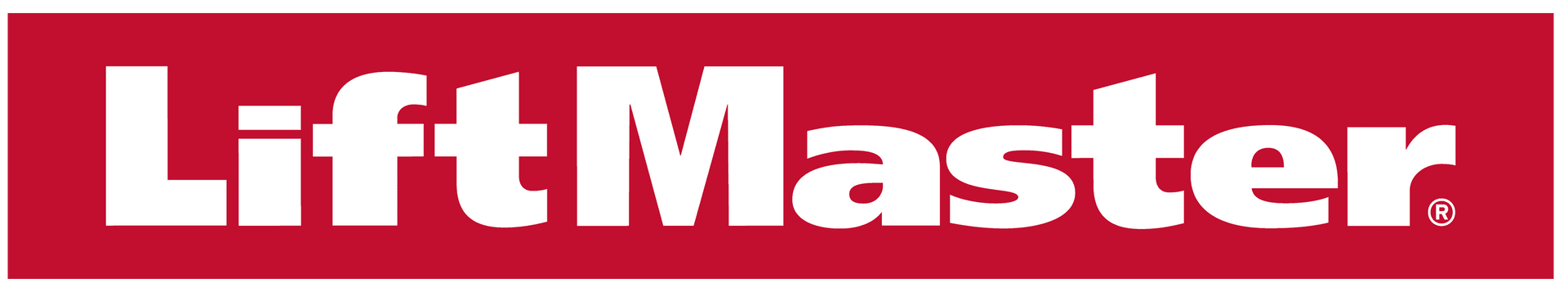 LiftMaster logo on a red background.