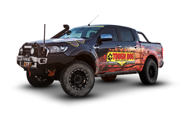 Black Tough Dog off-road pickup truck with custom graphics and accessories. — Ryder's Garage In Kincumber, NSW