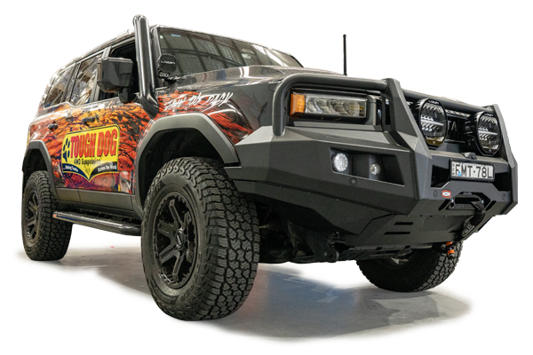 Black off-road SUV with a snorkel, bumper, and large tires — Ryder's Garage In Kincumber, NSW
