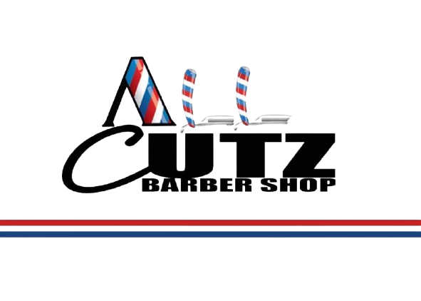 A logo for a barber shop called all cutz barber shop