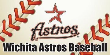 Wichita Astros Baseball logo with red star and baseball stitching accents