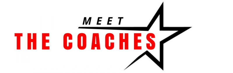 Logo reading “Meet the Coaches” in red and black with a star outline
