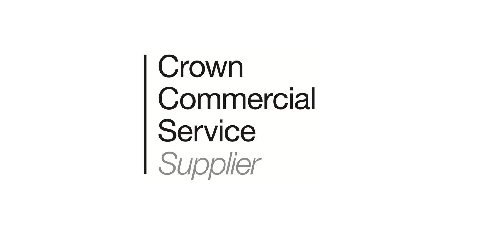 The logo for crown commercial service supplier is on a white background.