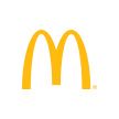 A close up of a mcdonald 's logo on a white background.