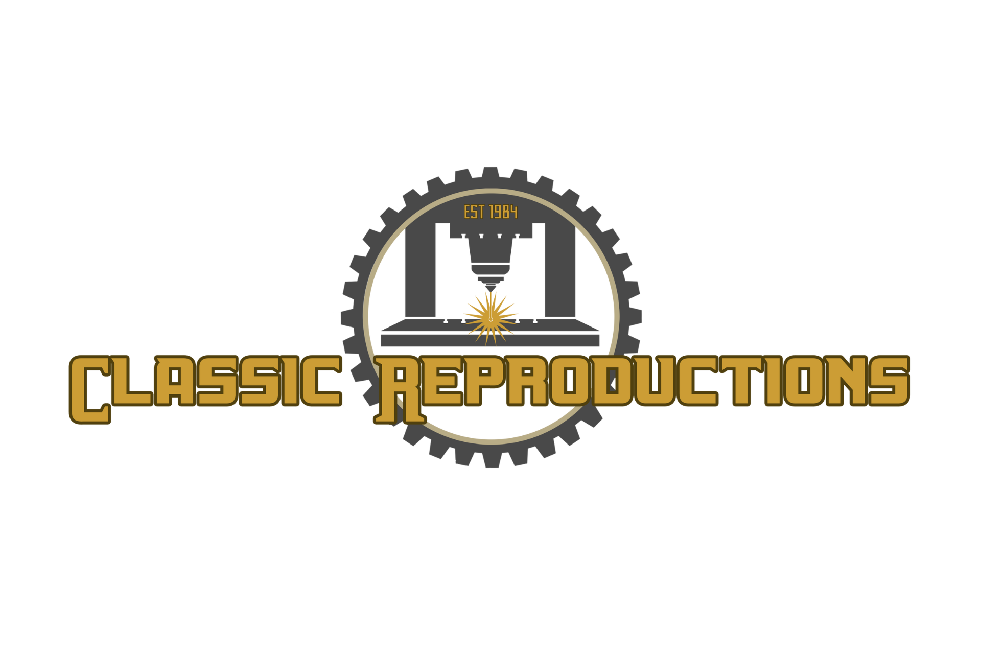 A logo for a company called classic reproduction.