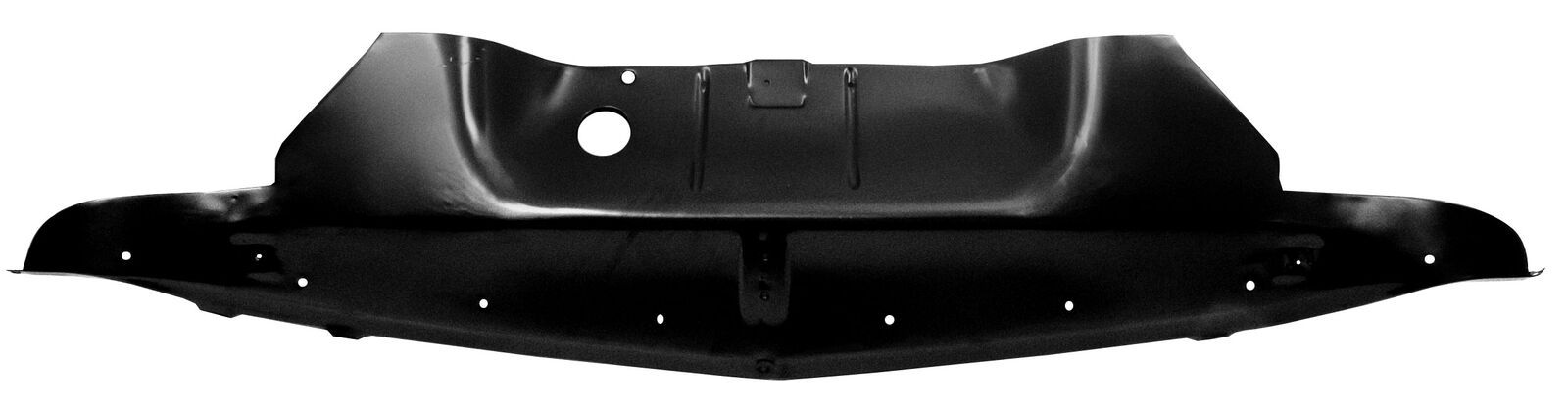 A black object with a hole in the middle on a white background.