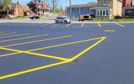 parking lot line striping, ADA markings, best paving company near me, lumberport wv, erskine construction and seal coat