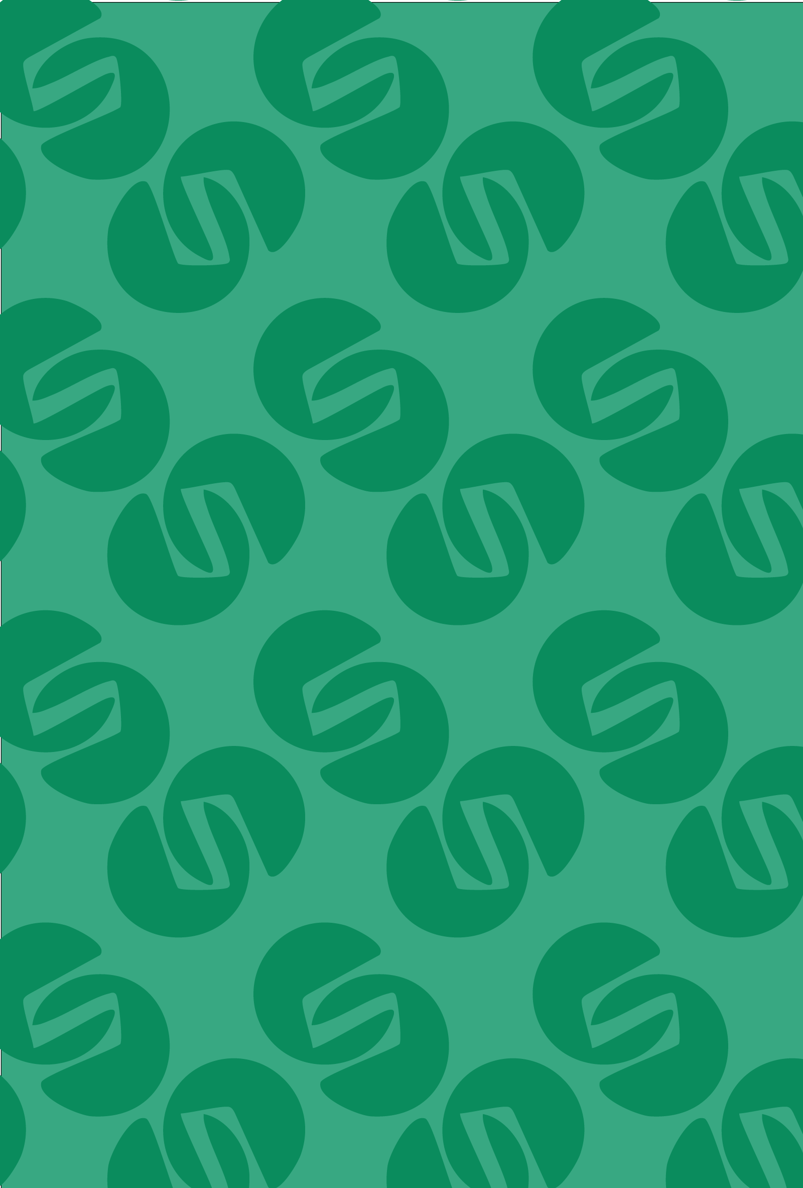 A seamless pattern of green circles with the letter s for the Sneak logo on a green background.