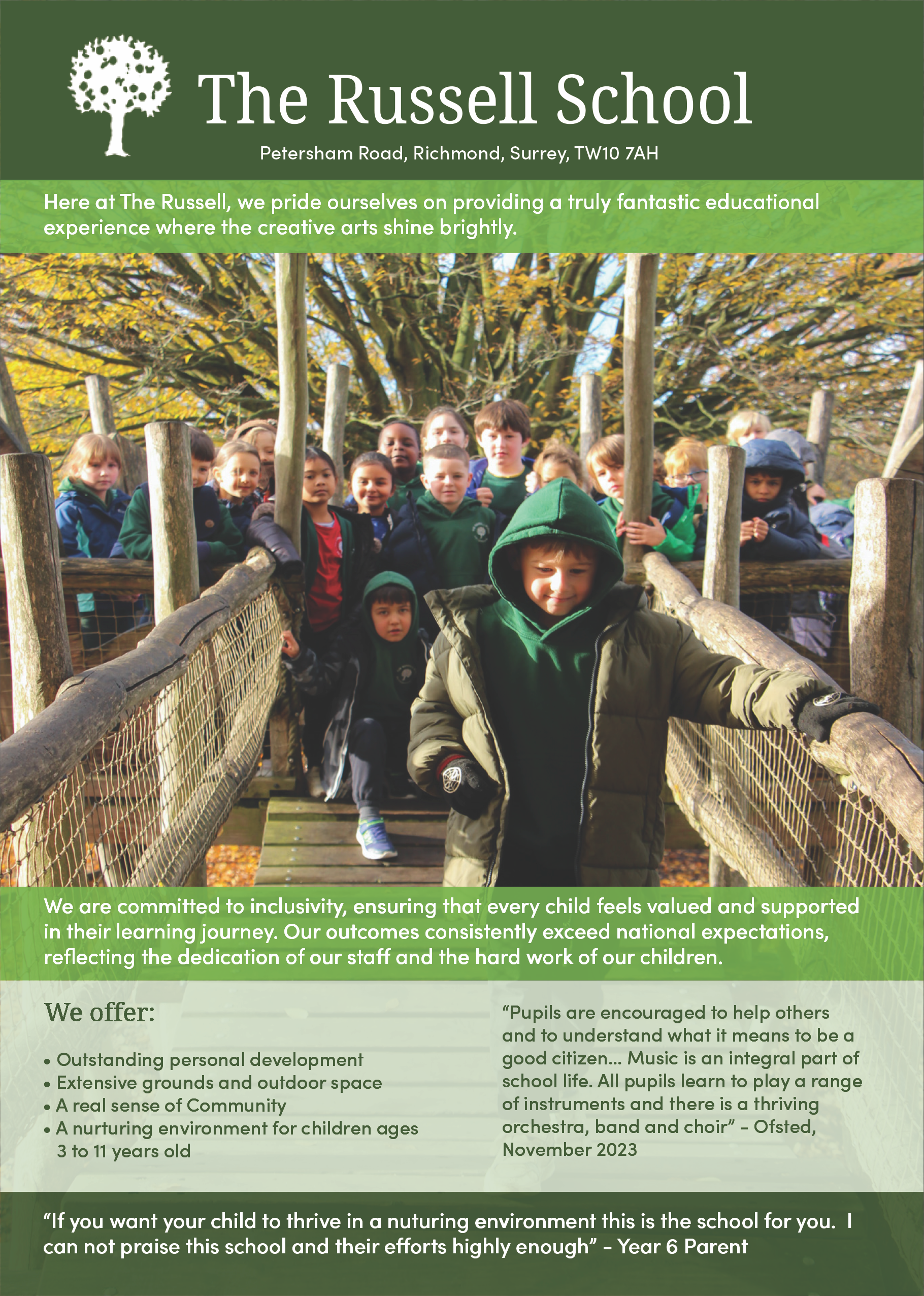 A group of children are standing on a wooden bridge.