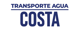 El logotipo de transporte aguas costa es azul y blanco.