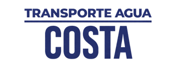 El logotipo de transporte aguas costa es azul y blanco.