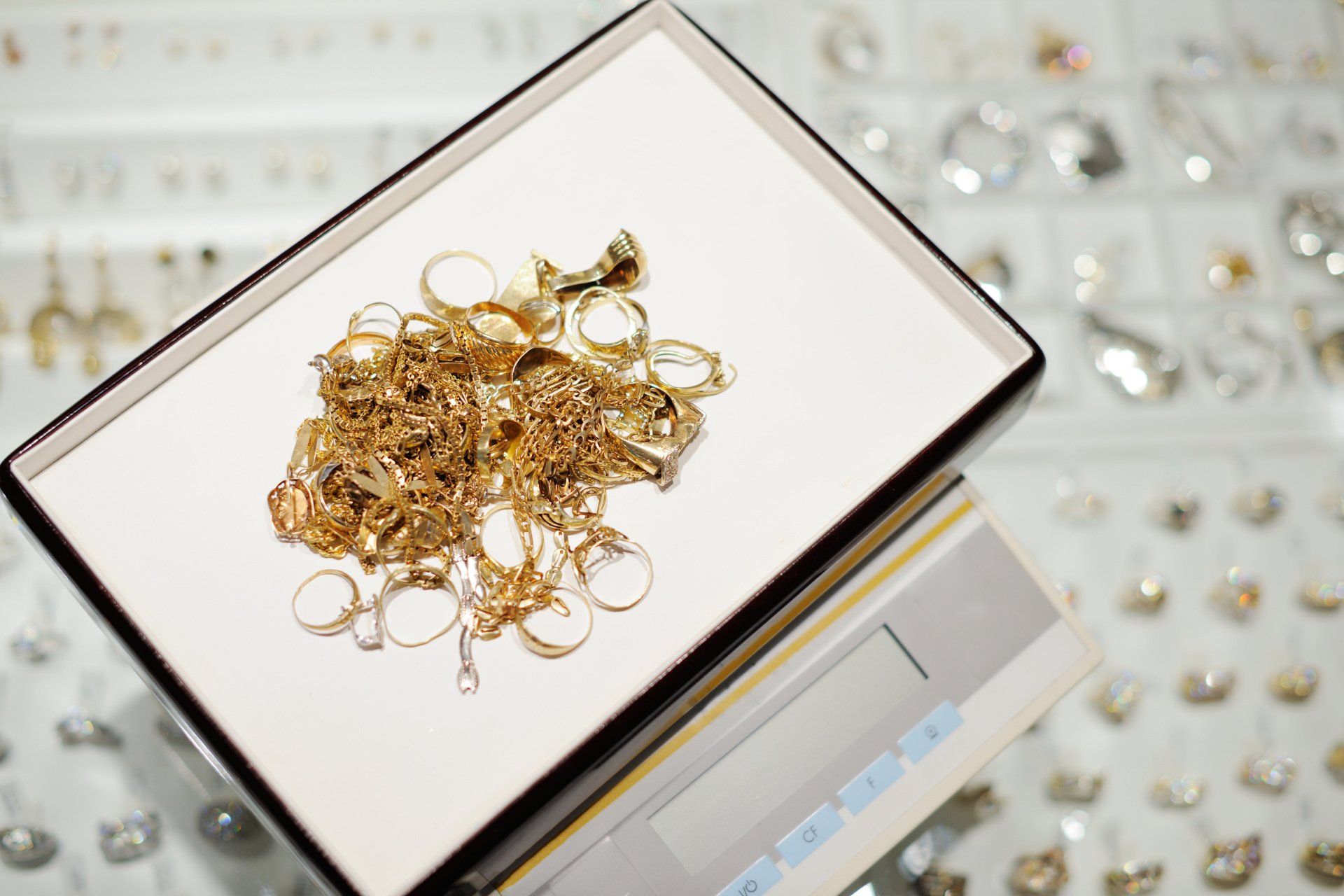 gold jewellery in a box