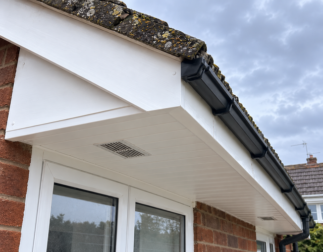 New uPVC fascia and soffit boards fitted by Roofers Swinton