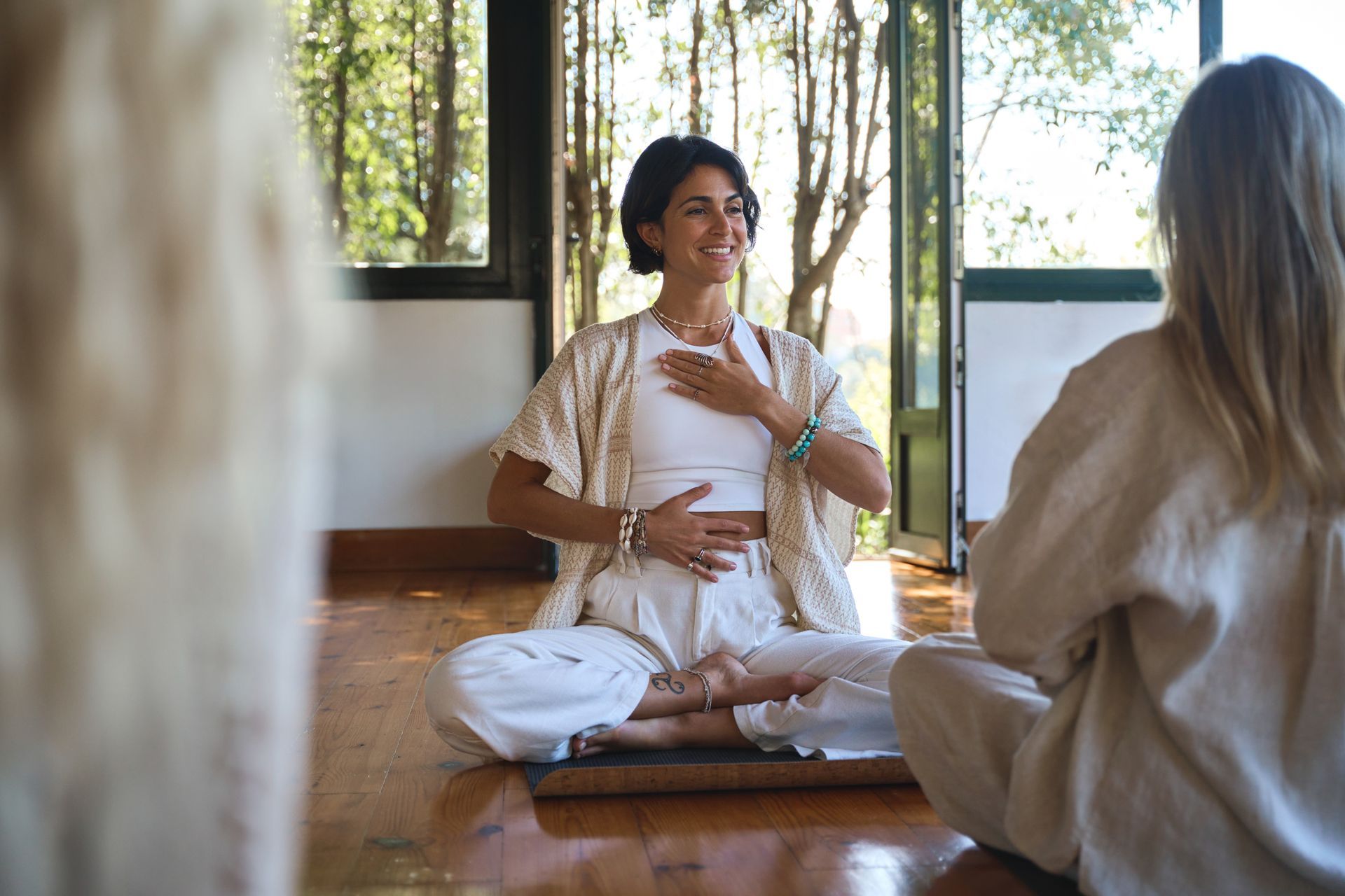 Woman Doing Yoga at Home