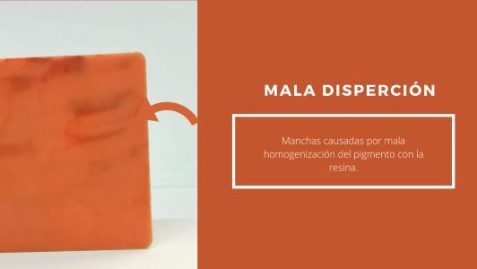 Mala dispersión de pigmento en la aplicación del color artículo plástico