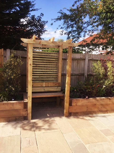 General exterior view of a back garden of a house in Benfleet