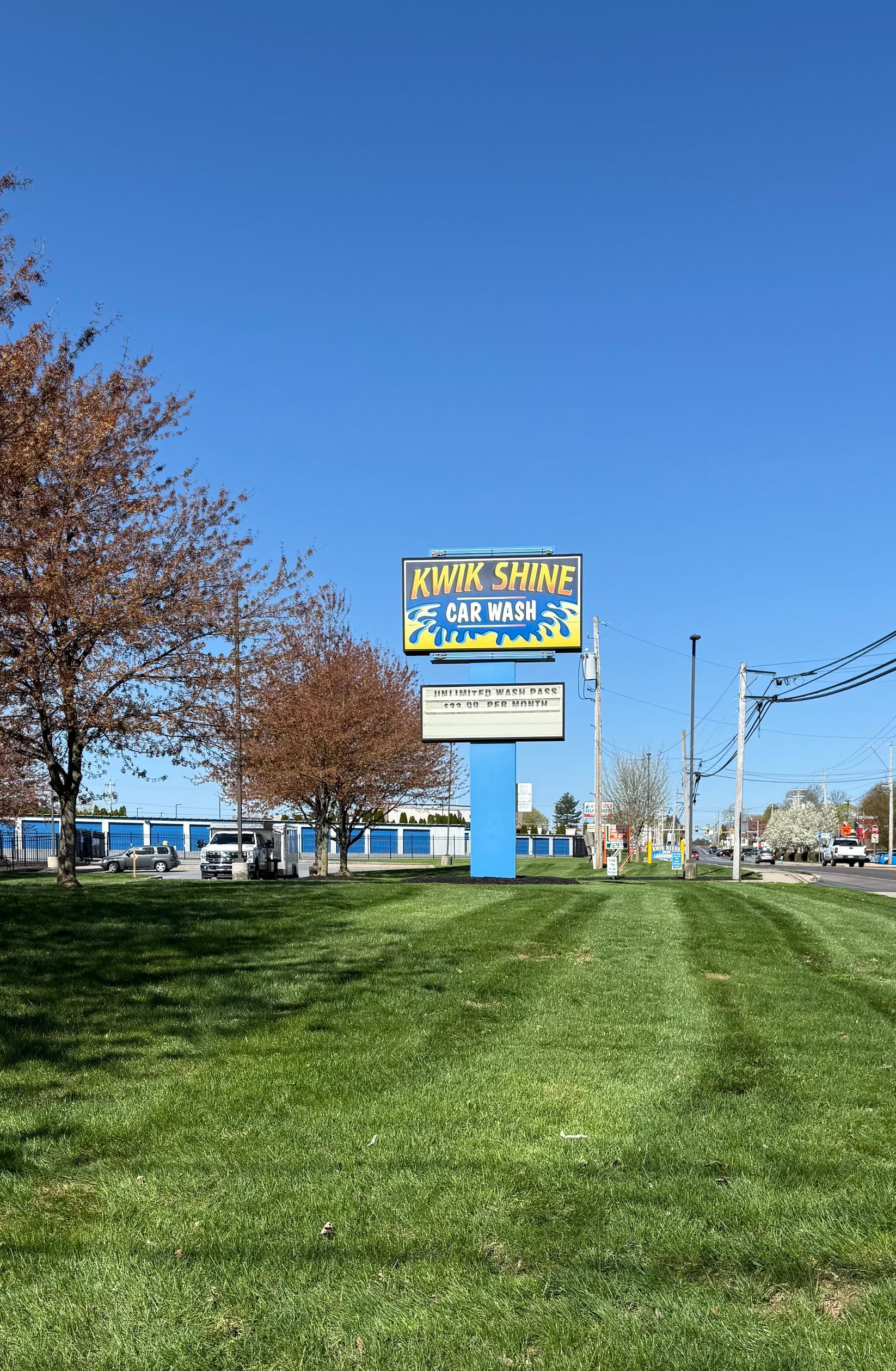 A blue sign for
