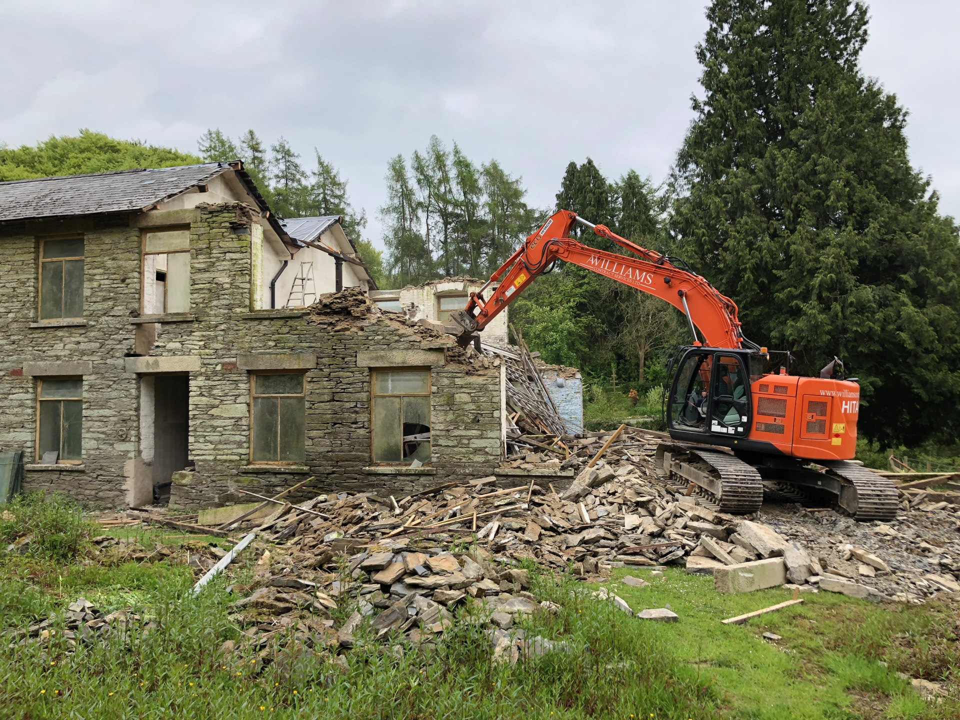 a house being demolished