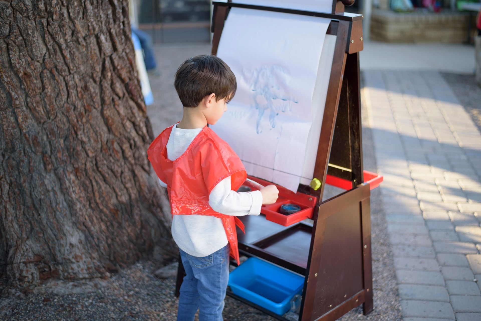 Montessori child painting