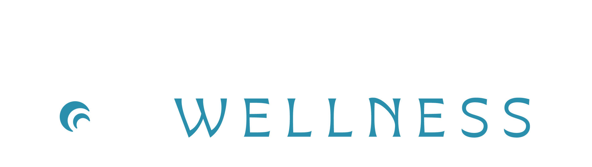 Logo with a teal swirl and the word 