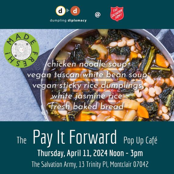 An advertisement for the pay it forward pop up cafe