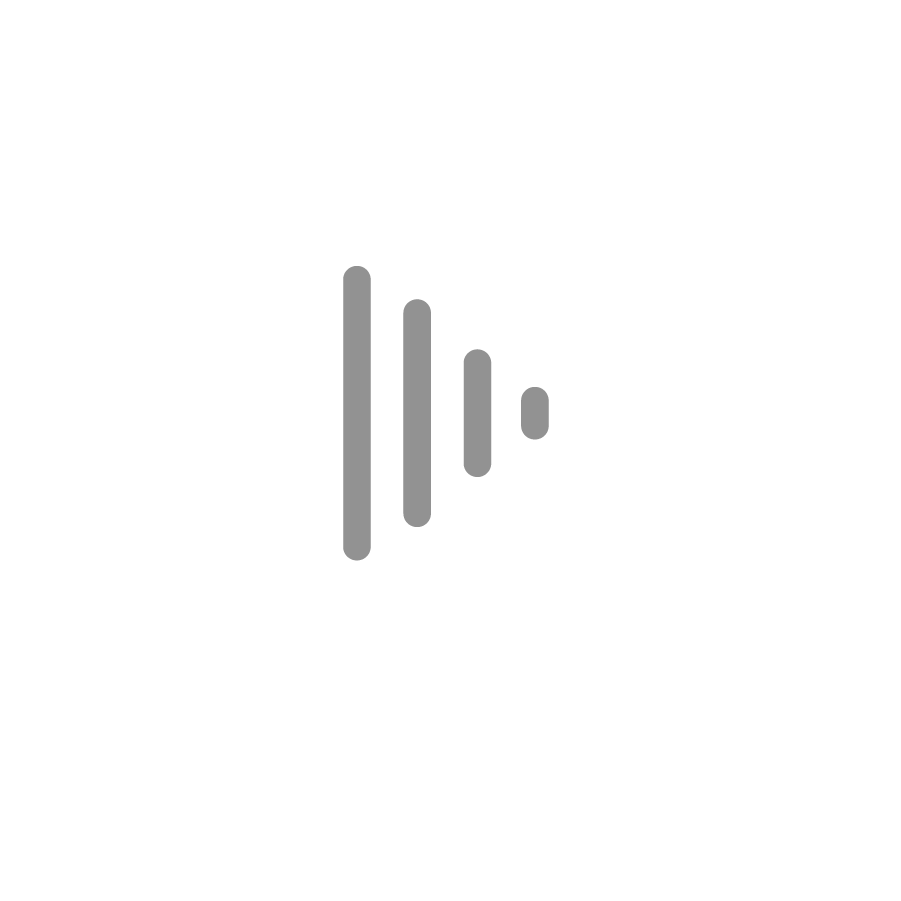 A gray icon on a white background that looks like a sound wave.
