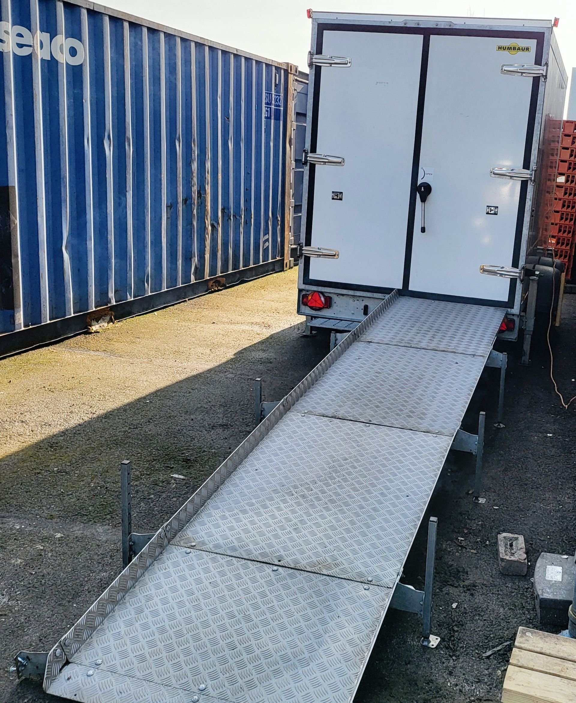 Freezer trailer with access ramp