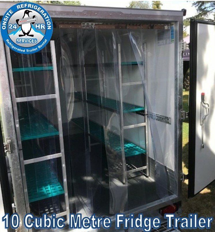 freezer trailer with rear doors open