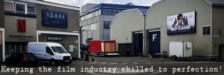 Refrigerated trailer inside Shepperton Studios North