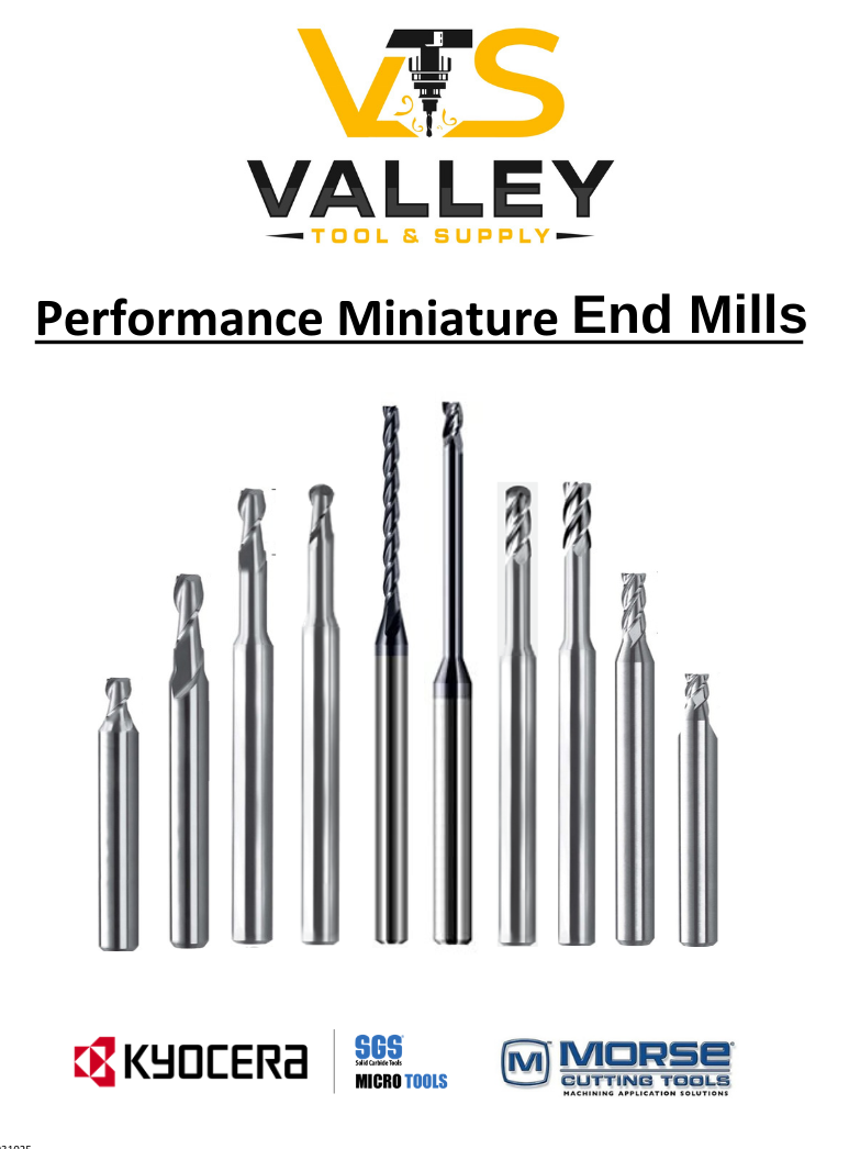 A brochure for performance miniature end mills.