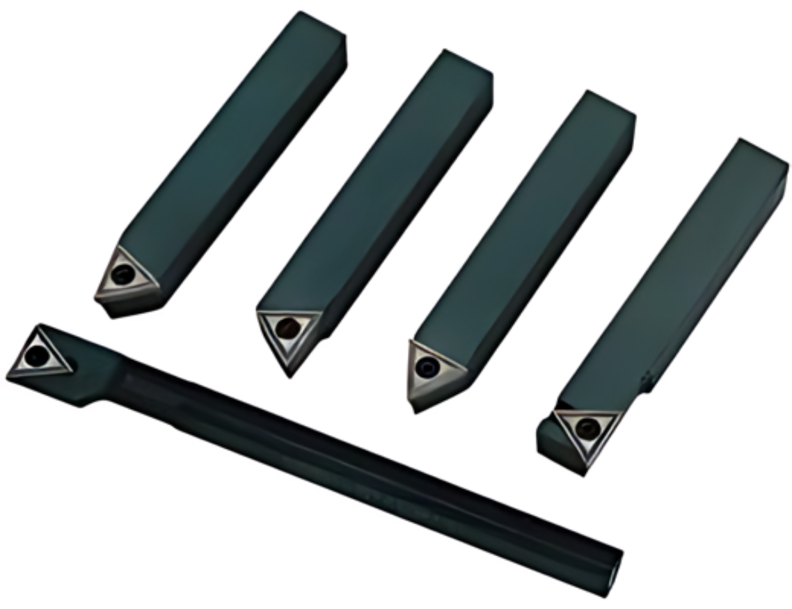 A set of four black pencils sitting on top of each other on a white surface