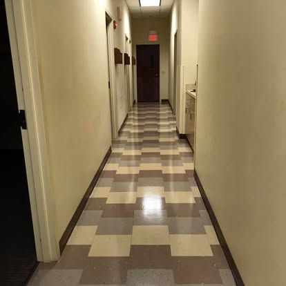 clean floor in hallway 