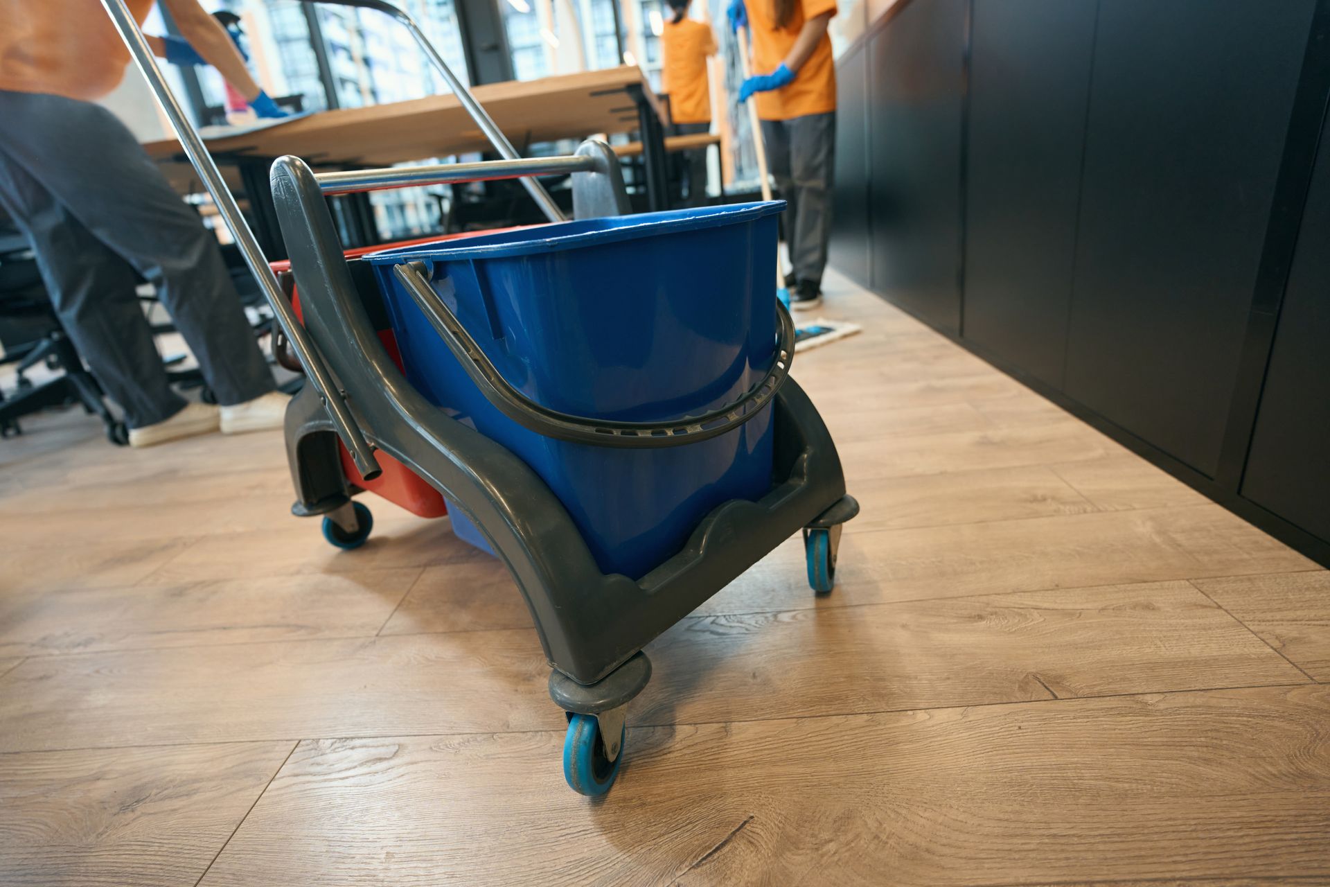 cleaning bucket in office 