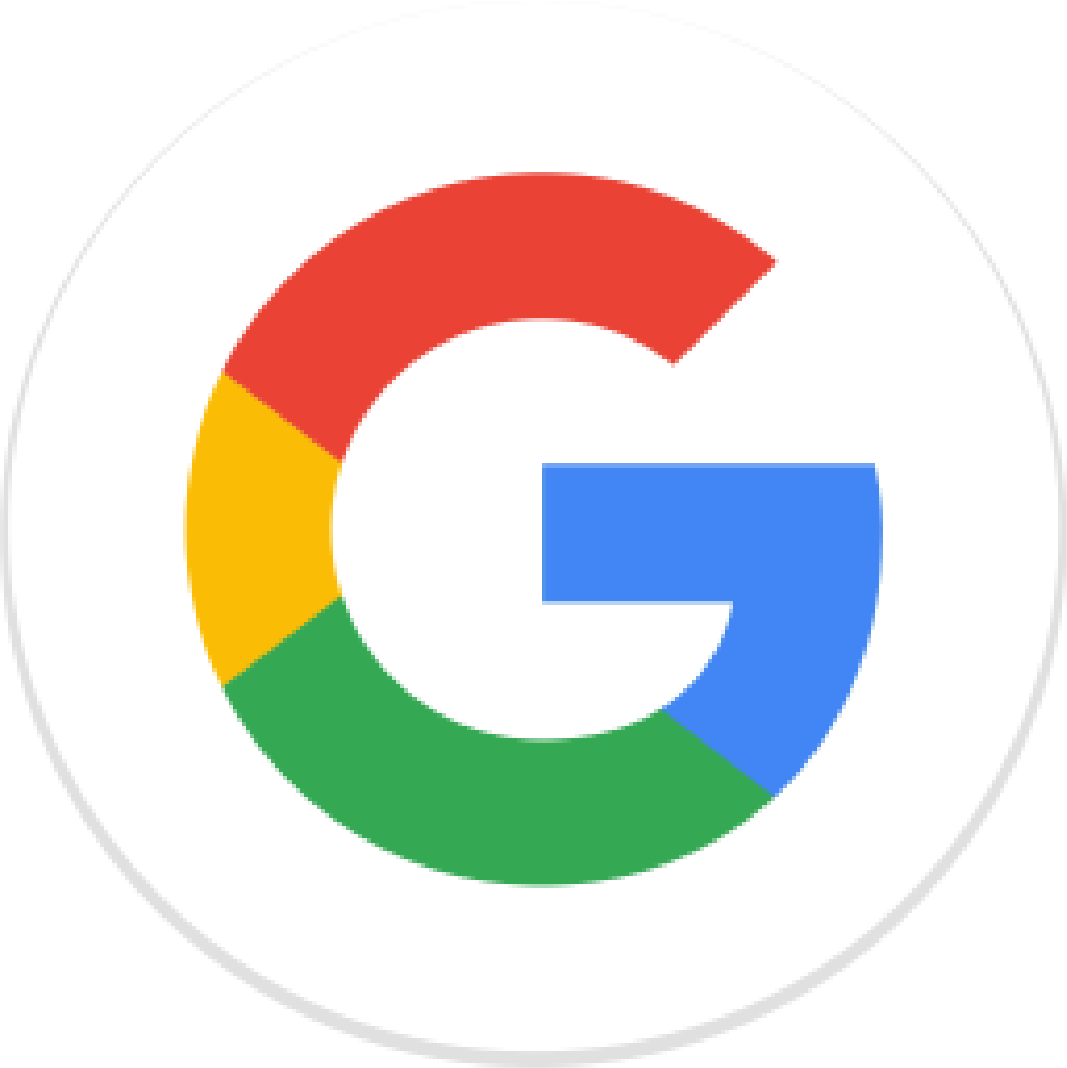 A google logo in a white circle on a white background