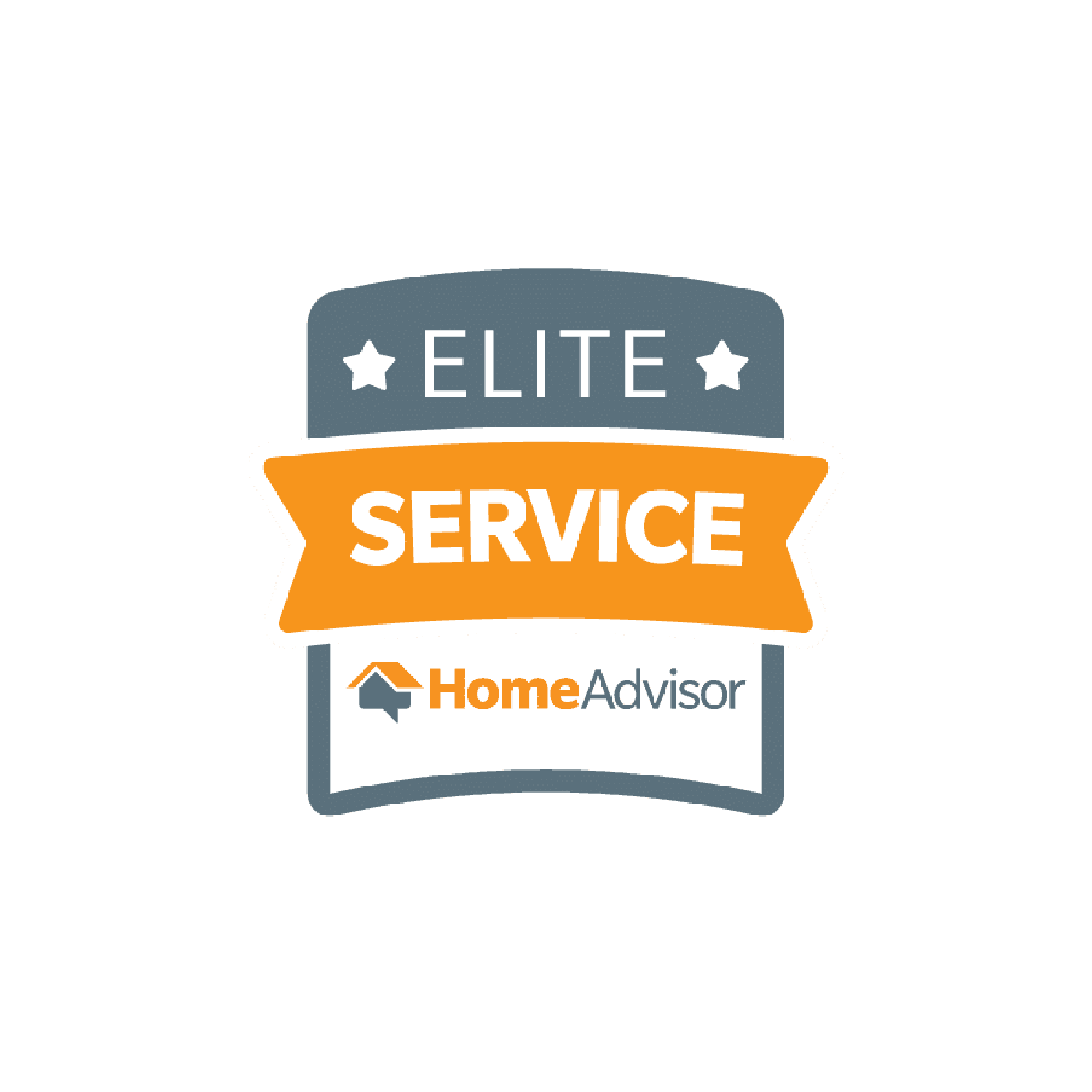 An elite service home advisor logo on a white background