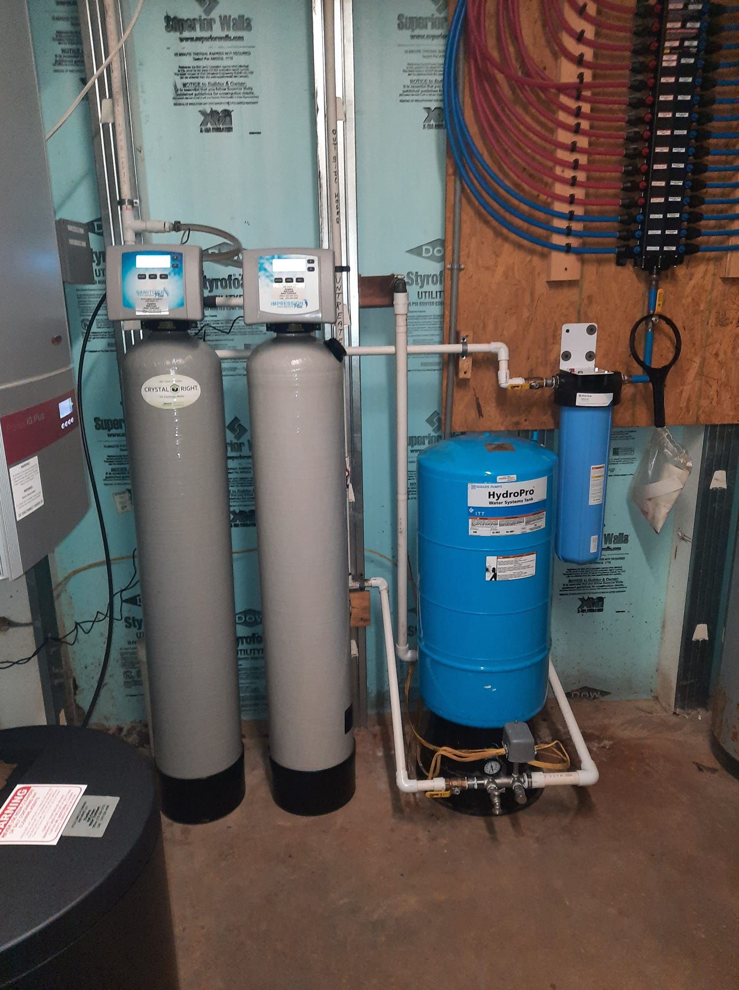 a blue tank used for water treatment