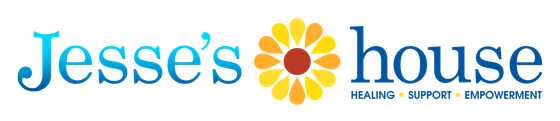 A logo for jesse 's house with a yellow flower