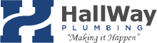 A logo for hallway plumbing making it happen