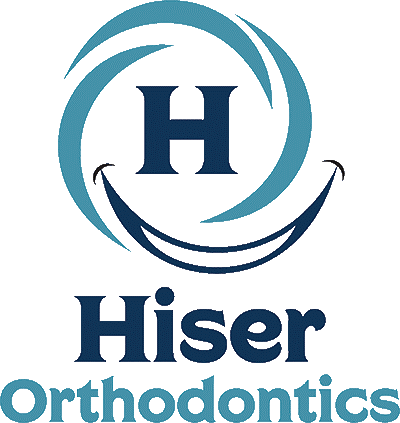 A logo for hiser orthodontics with a smile on it