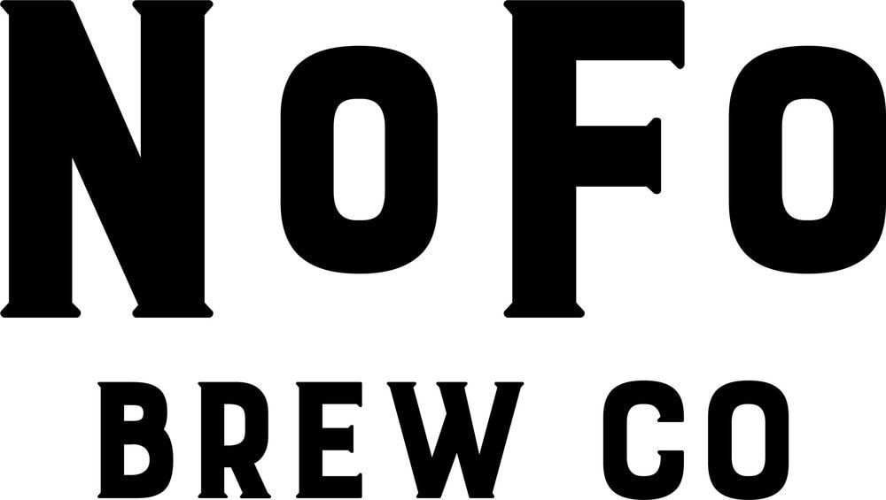 The logo for nofo brew co. is black and white on a white background.