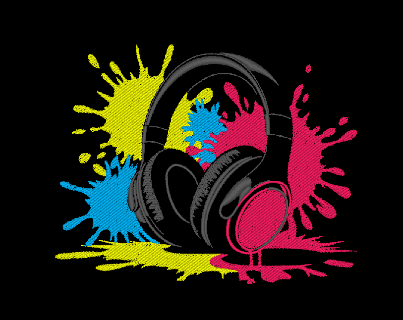 Neon Headphone Splash