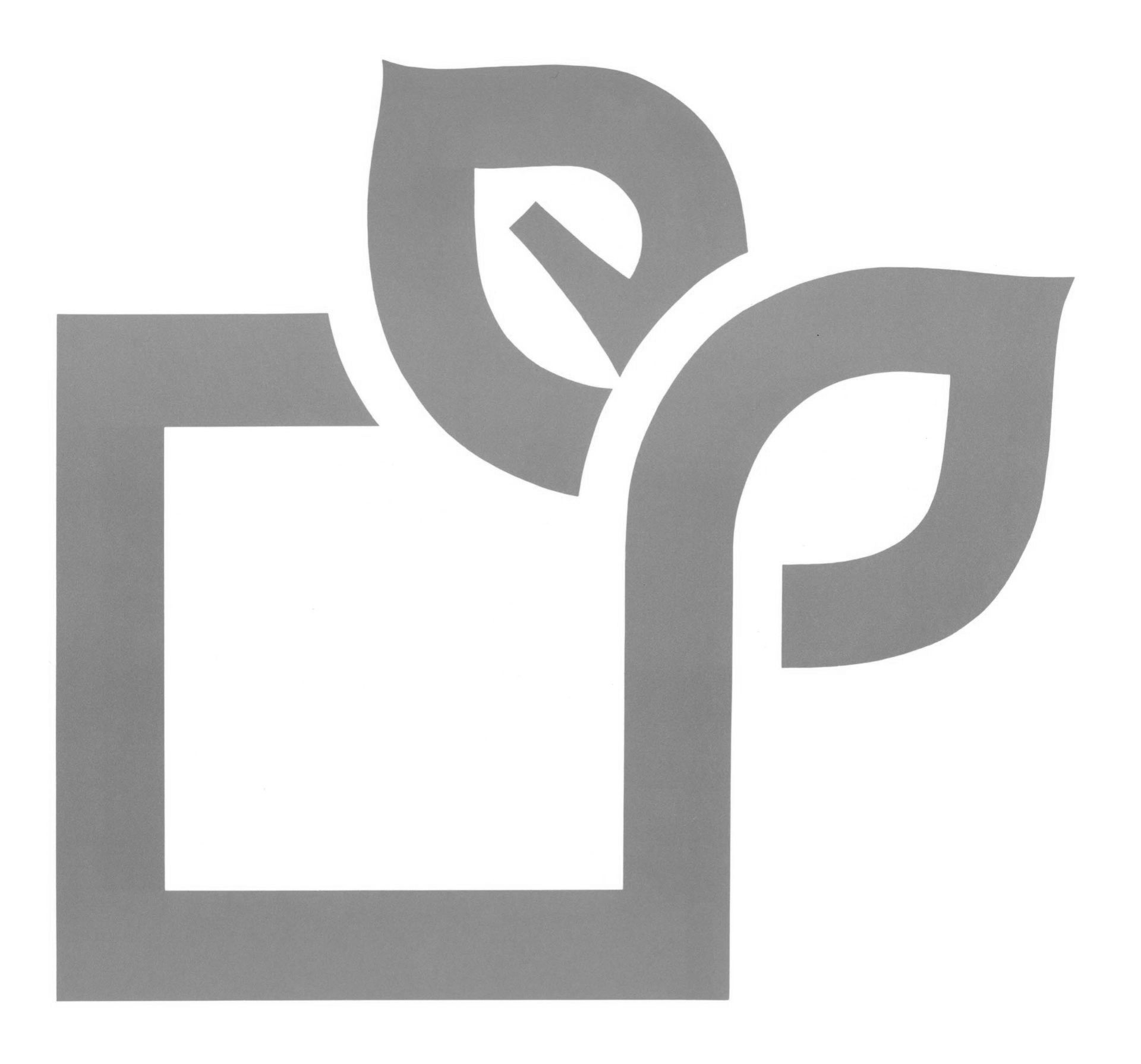 Ein graues Symbol mit zwei Blättern auf weißem Hintergrund.