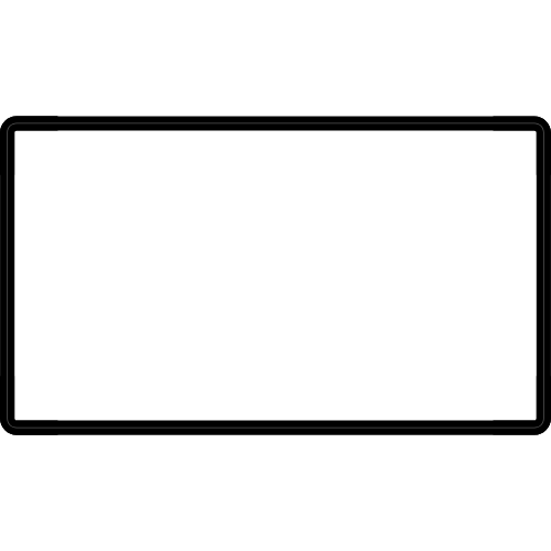 A black and white drawing of a rectangular frame on a white background.