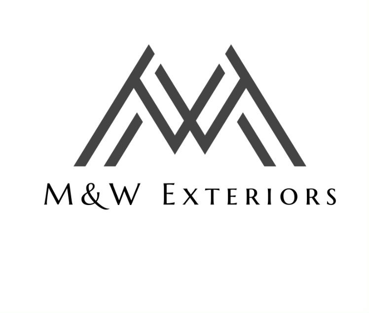 A logo for a company called m & w exteriors