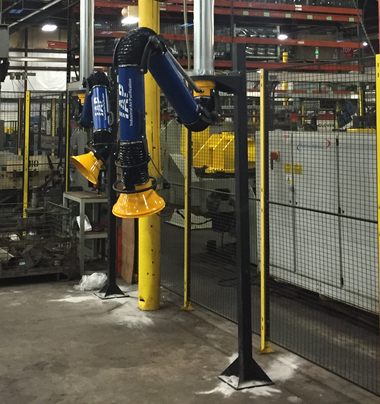 How to mount  IAP floor mounted weld fume arm stanchions