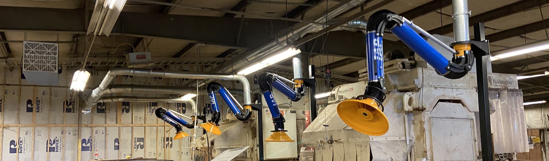 Welding Fume extraction arms by IAP for workplace safety and environmental protection
