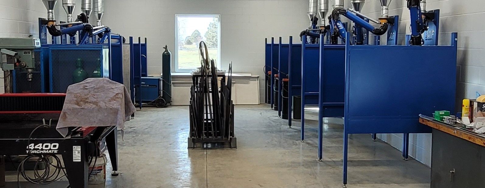 Weld booth layout at a high school