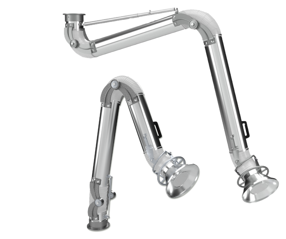 Stainless steel fume extraction arms